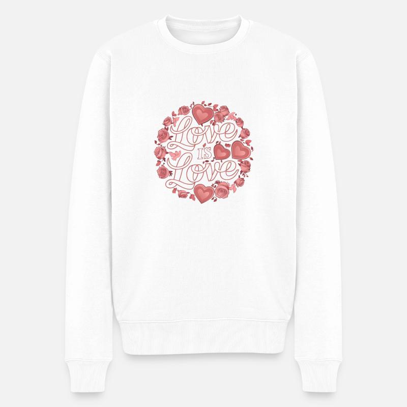 LIEBE IST LIEBE - Männer Premium Bio Pullover - Weiß