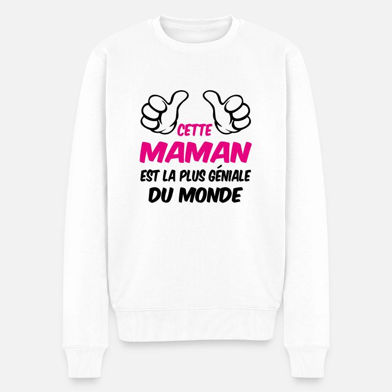 MEILLEURE MAMAN - Pull Premium bio Homme - blanc