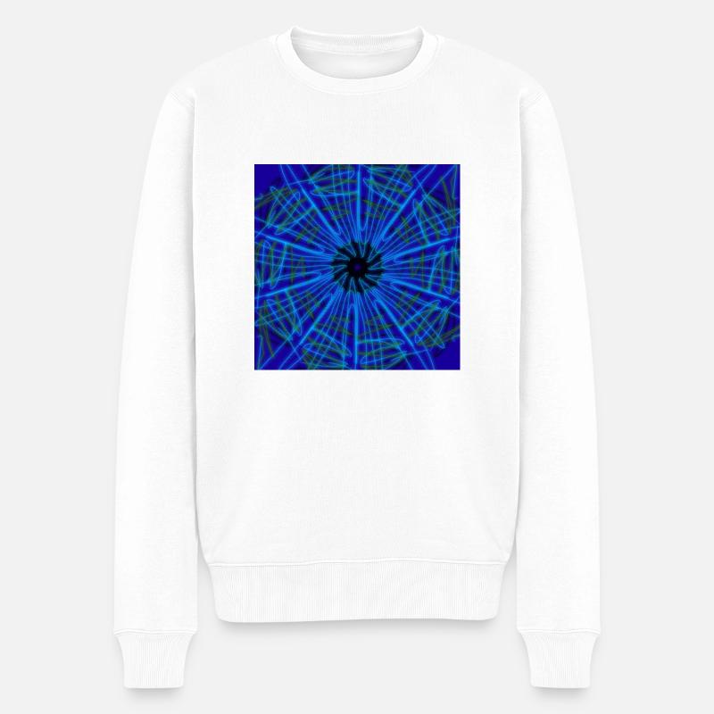 Design abstrait bleu - Pull Premium bio Homme - blanc