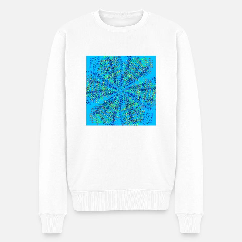 Moulinet bleu clair - Pull Premium bio Homme - blanc