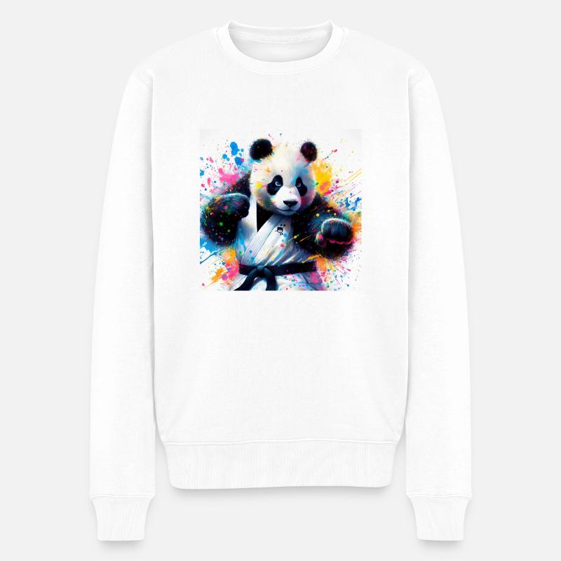 Panda de kung-fu - Pull Premium bio Homme - blanc