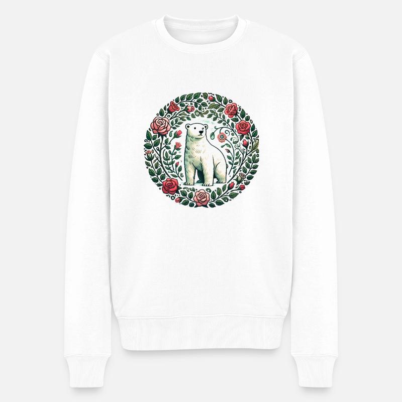 Ours blanc - Pull Premium bio Homme - blanc