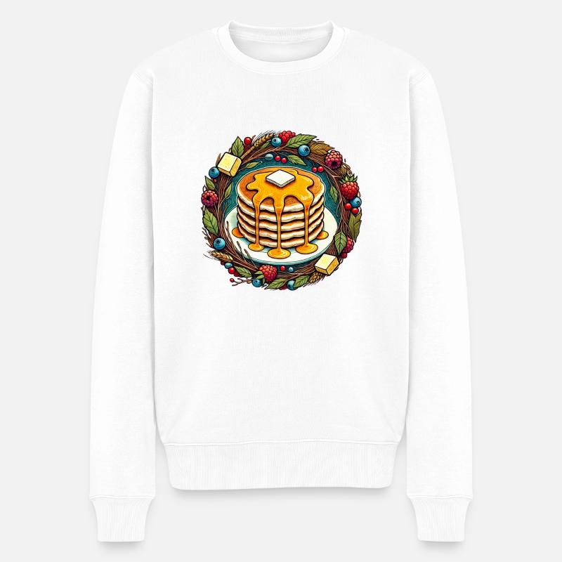 Pfannkuchen - Männer Premium Bio Pullover - Weiß