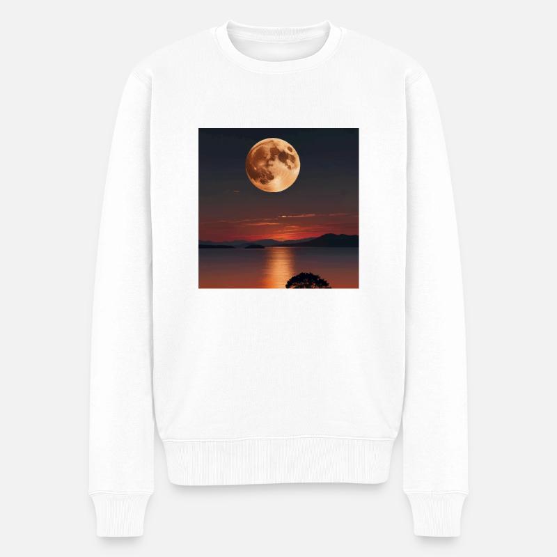 Paysage Coucher De Soleil - Pull Premium bio Homme - blanc