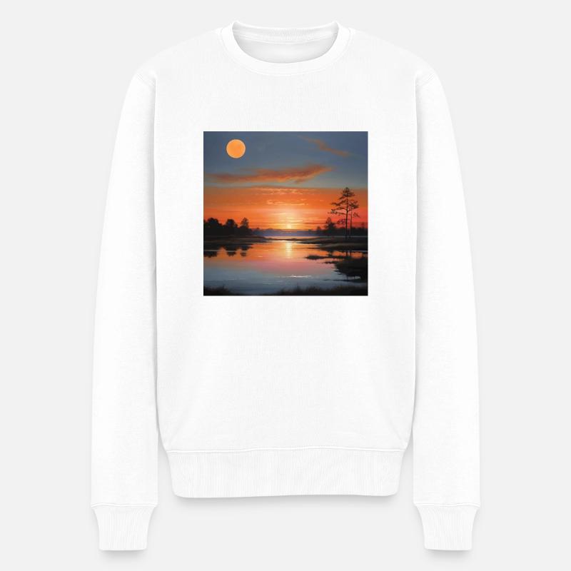 Paysage Coucher De Soleil - Pull Premium bio Homme - blanc