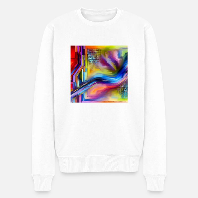 Abstrakte Energie - Abstraktes Gemälde - Männer Premium Bio Pullover - Weiß