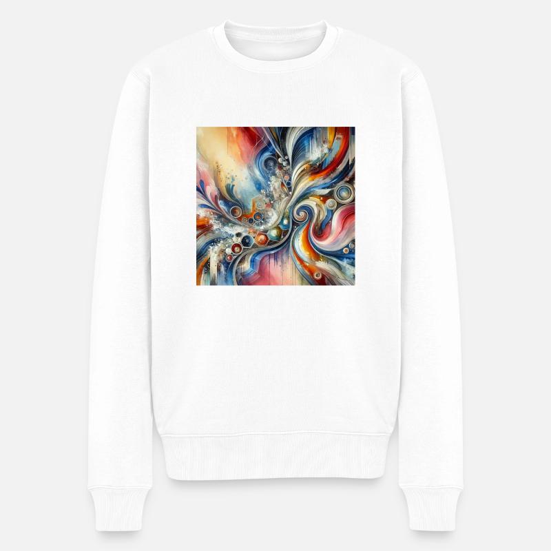 Échos vivants - Peinture abstraite - Pull Premium bio Homme - blanc
