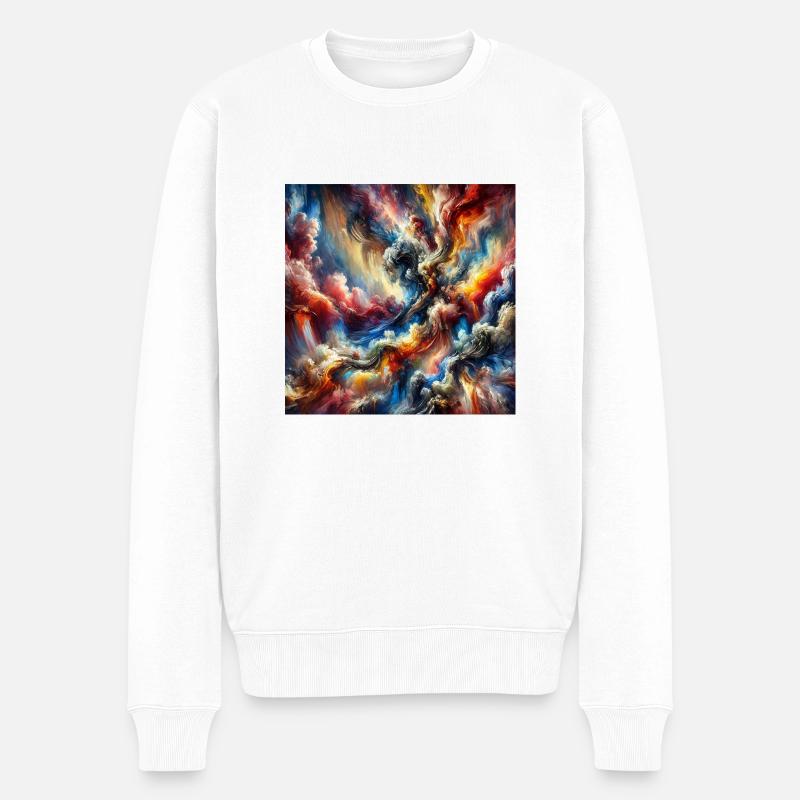 Epische Sinfonie - Abstraktes Gemälde - Männer Premium Bio Pullover - Weiß