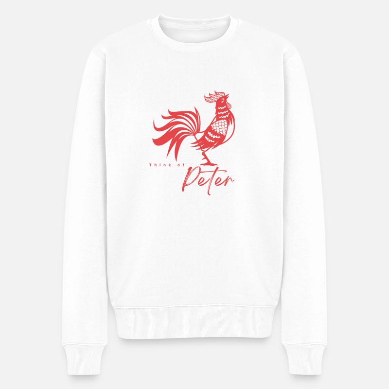 Peter - Männer Premium Bio Pullover - Weiß