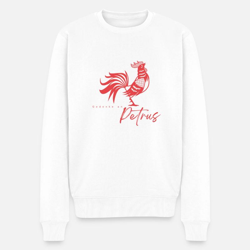 Denke an Petrus - Männer Premium Bio Pullover - Weiß