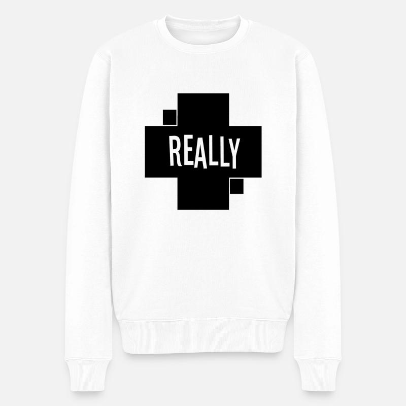 wirklich - Männer Premium Bio Pullover - Weiß