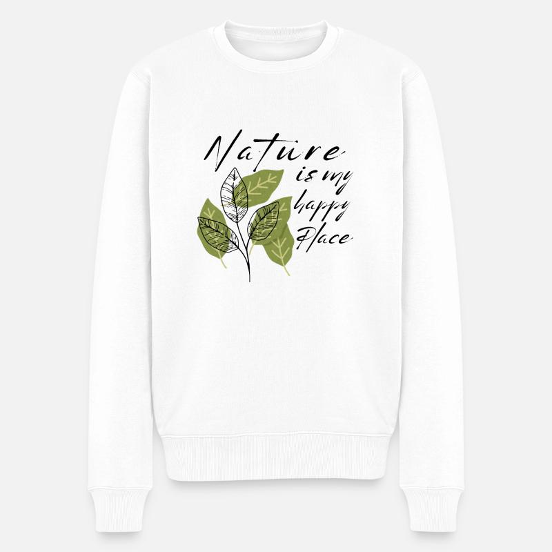 Nature Love - Männer Premium Bio Pullover - Weiß
