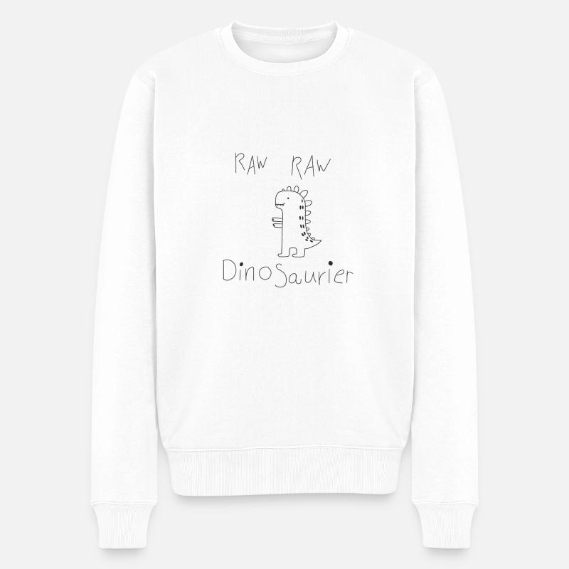 Dinosaurier - Männer Premium Bio Pullover - Weiß