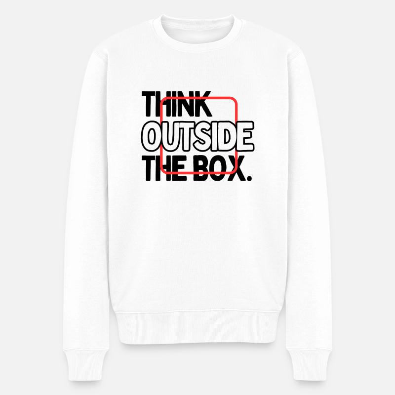 Think outside the Box - Männer Premium Bio Pullover - Weiß