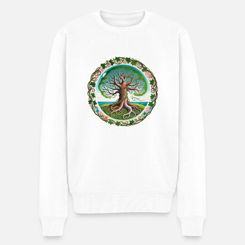 Yggdrasil - Männer Premium Bio Pullover - Weiß