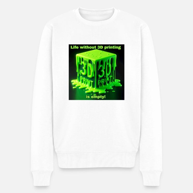 3D Printing Motiv 2 - Männer Premium Bio Pullover - Weiß