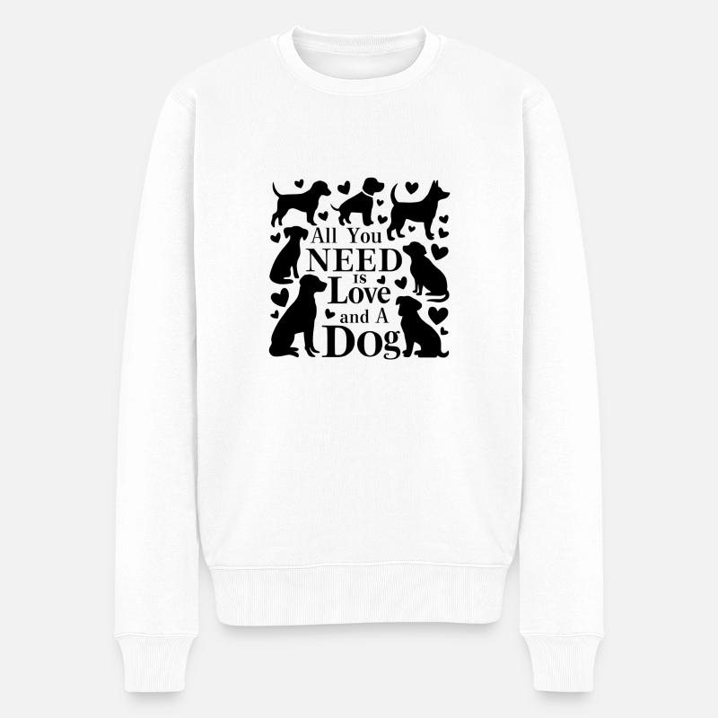 chiot chien - Pull Premium bio Homme - blanc