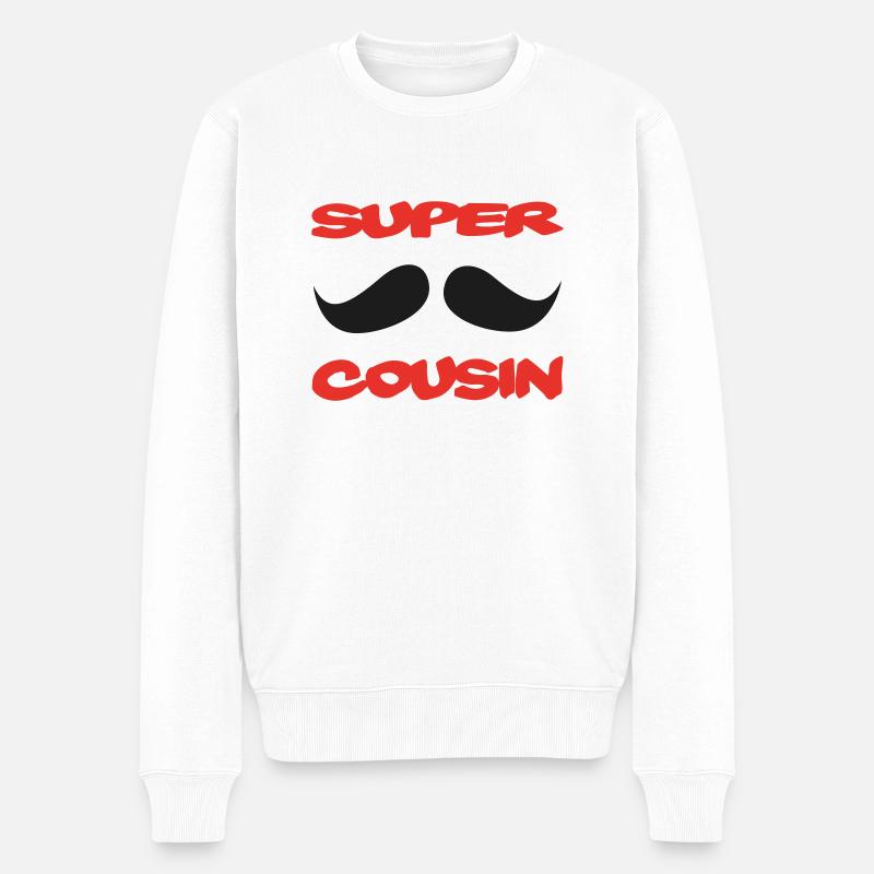 Super-Cousine - Männer Premium Bio Pullover - Weiß