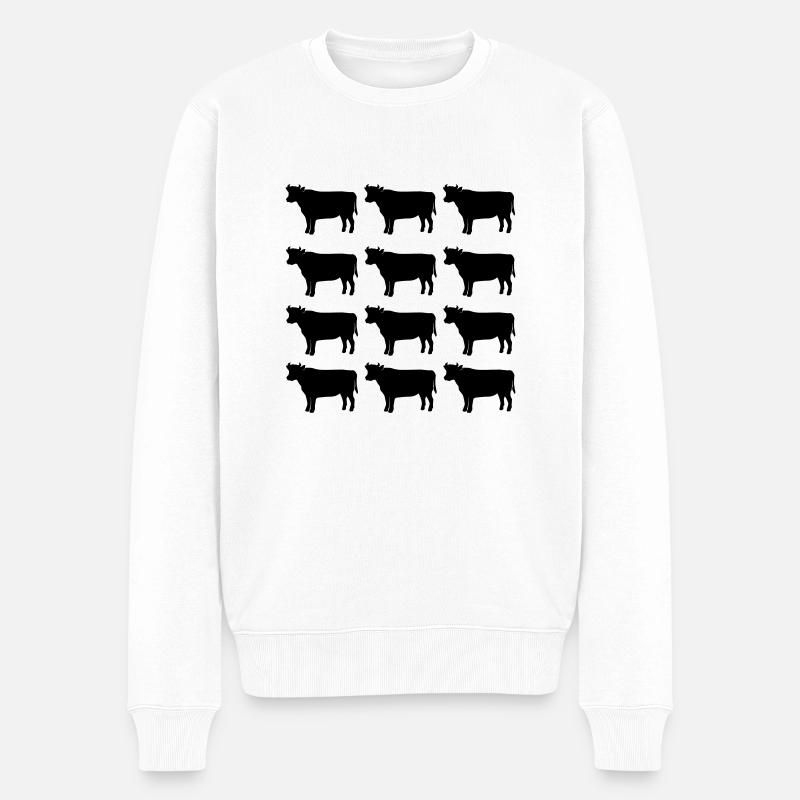 Vache - Pull Premium bio Homme - blanc
