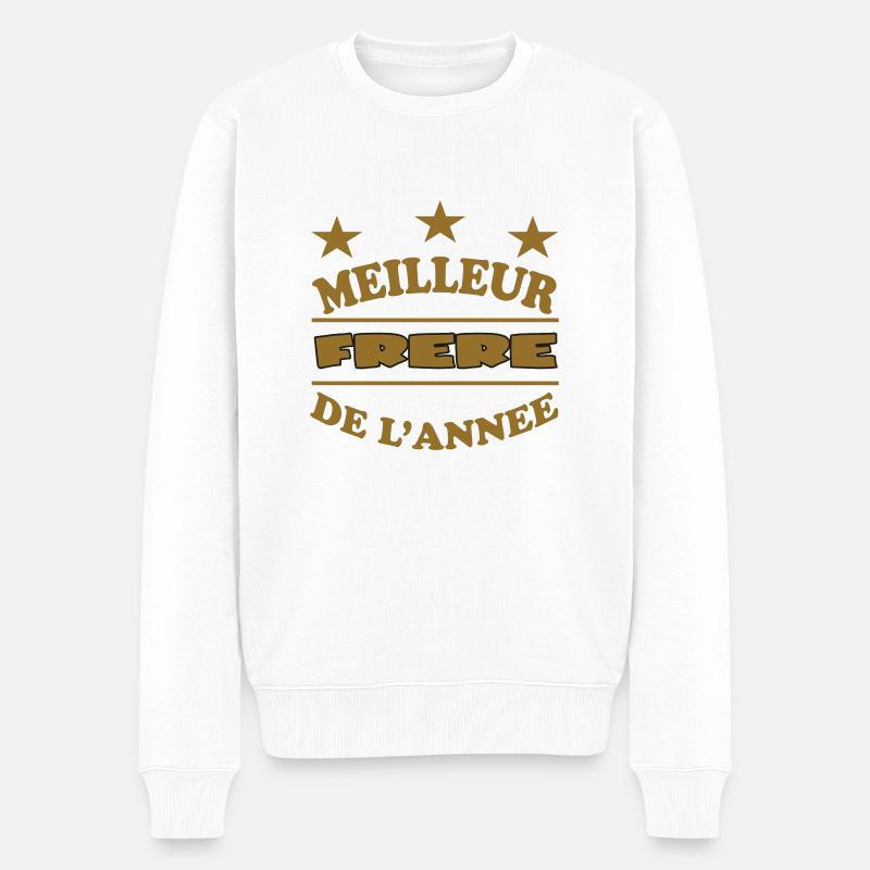 BESTER BRUDER DES JAHRES - Männer Premium Bio Pullover - Weiß