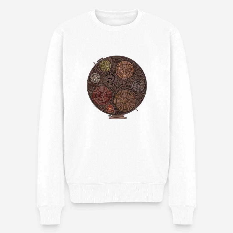 Laby Schnecke - Männer Premium Bio Pullover - Weiß