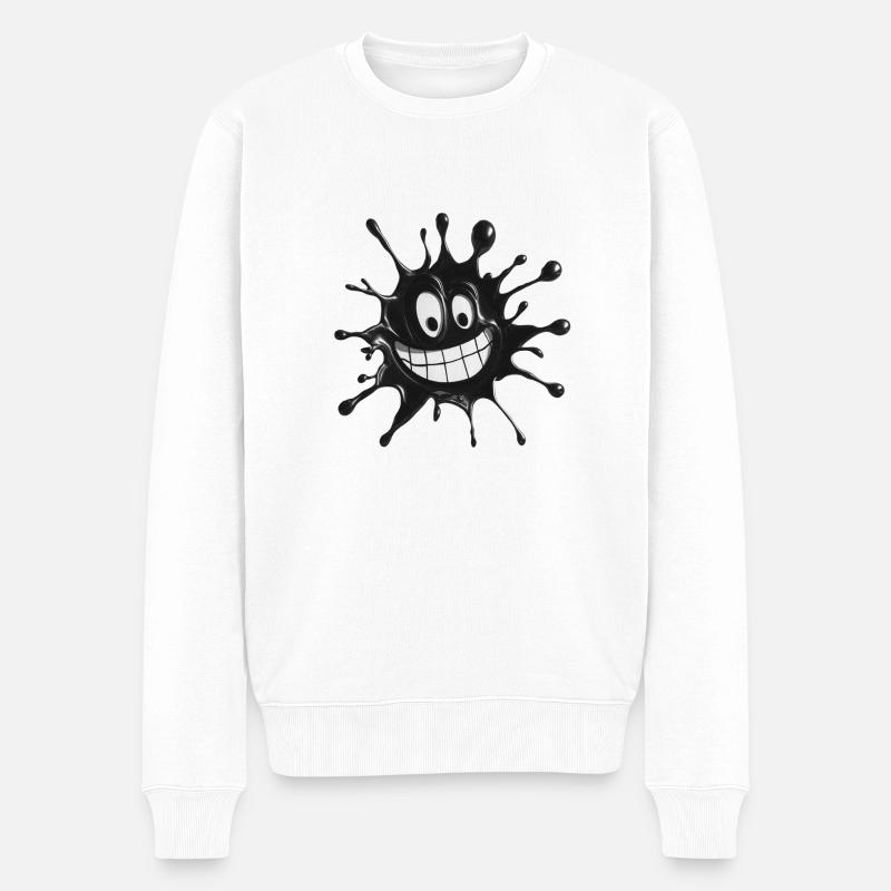 Fleck - Männer Premium Bio Pullover - Weiß