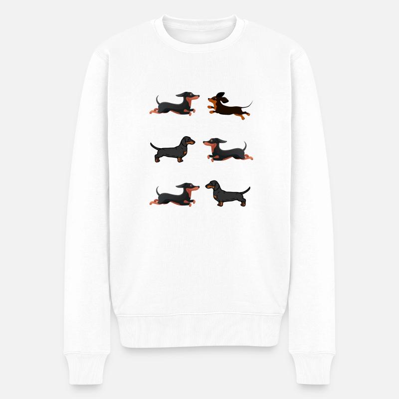 Dackel Dackel Dackel - Männer Premium Bio Pullover - Weiß