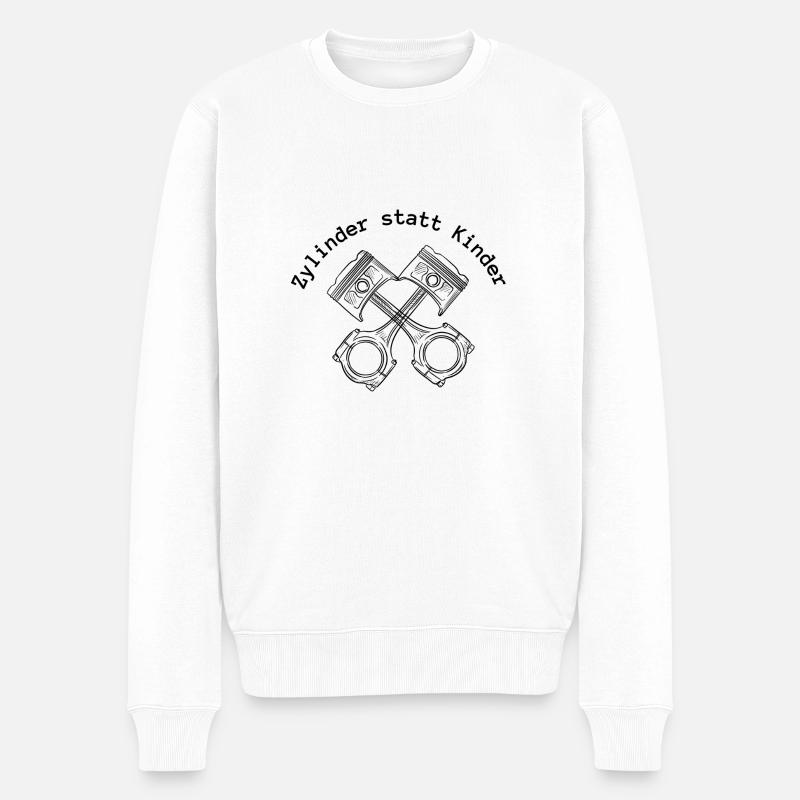 Zylinder statt Kinder - Männer Premium Bio Pullover - Weiß