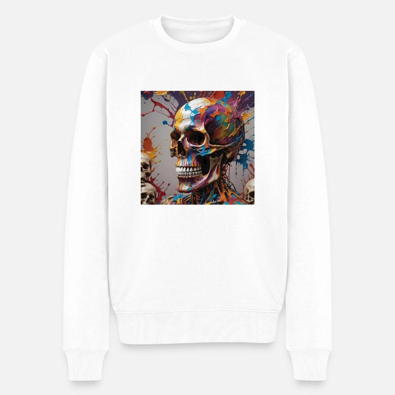 Skullhead - Männer Premium Bio Pullover - Weiß