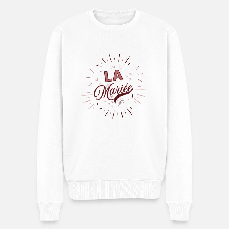 Die Braut - Männer Premium Bio Pullover - Weiß