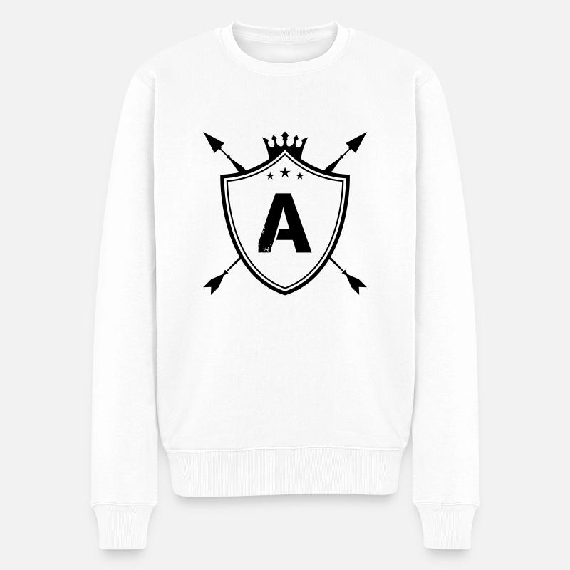 wappen a - Männer Premium Bio Pullover - Weiß