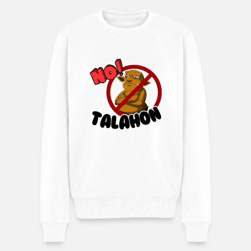 No Talahon Troll - Männer Premium Bio Pullover - Weiß