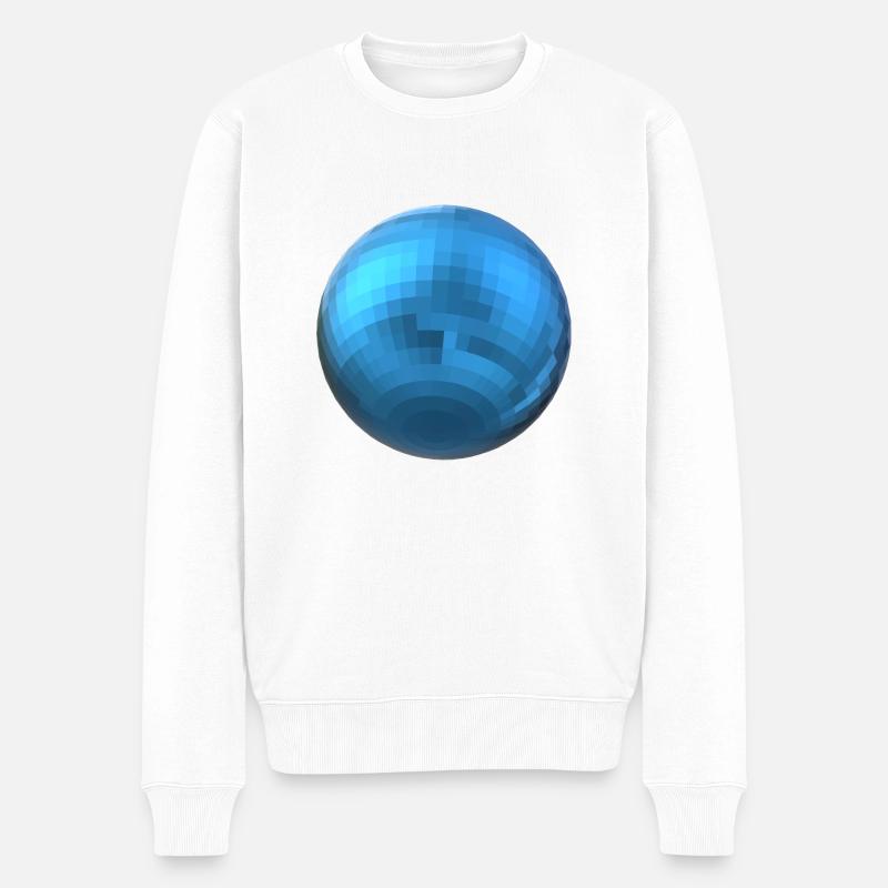 Blå Kugle - Økologisk premium-sweatshirt til mænd - hvid