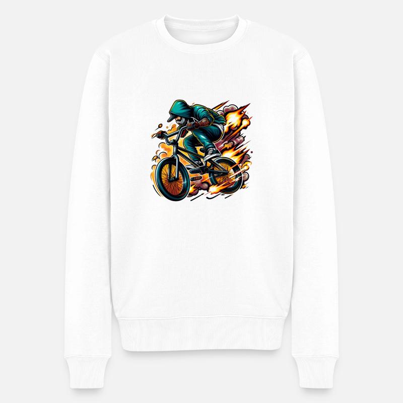 Bmx Freestyle - Adrenalin - Männer Premium Bio Pullover - Weiß