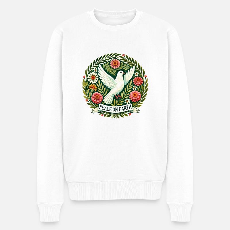Friede auf Erden - Männer Premium Bio Pullover - Weiß