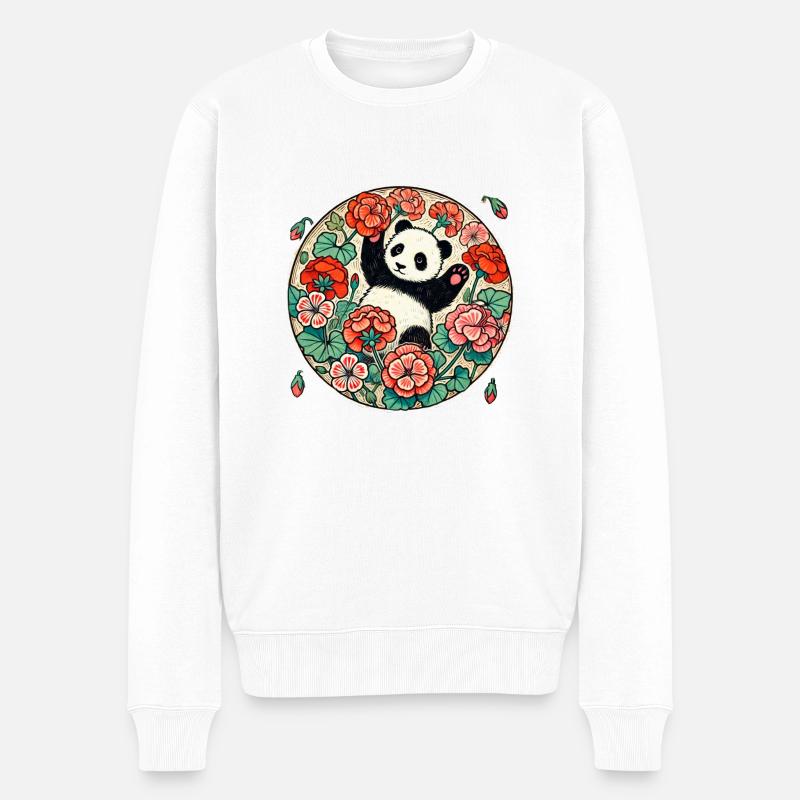 Panda mignon - Pull Premium bio Homme - blanc