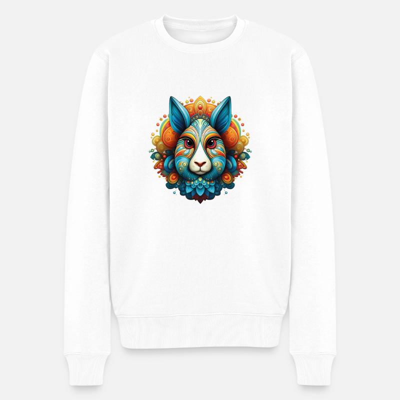 The Rabbit - Männer Premium Bio Pullover - Weiß
