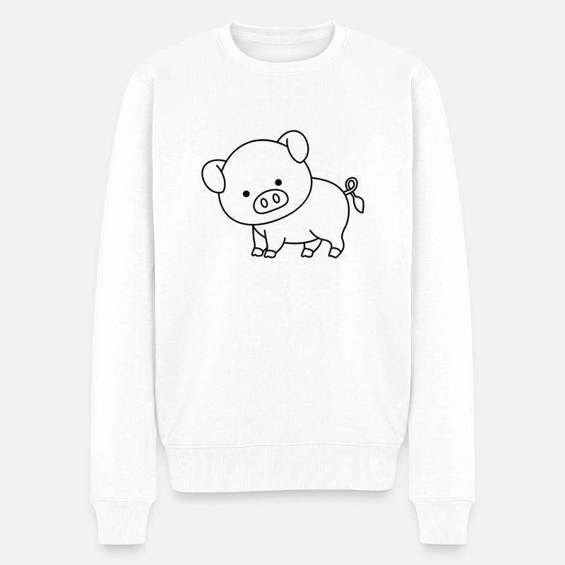 pig - Männer Premium Bio Pullover - Weiß