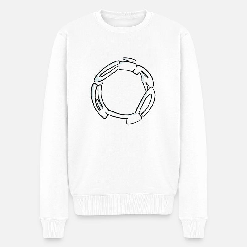 Graff Circle (Schwarz-Weiß) - Männer Premium Bio Pullover - Weiß