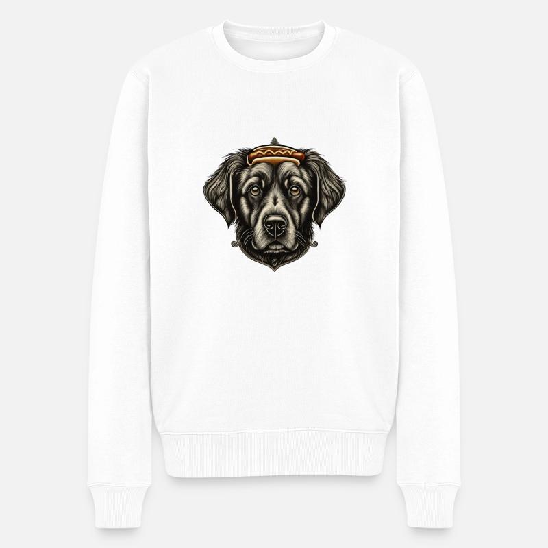The Hot Dog - Männer Premium Bio Pullover - Weiß