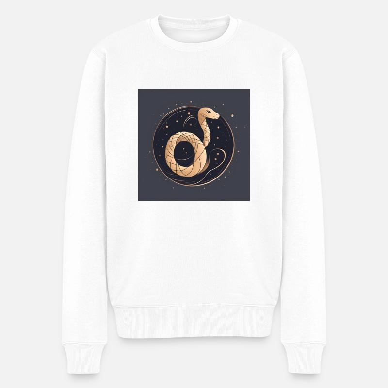 snake - Männer Premium Bio Pullover - Weiß