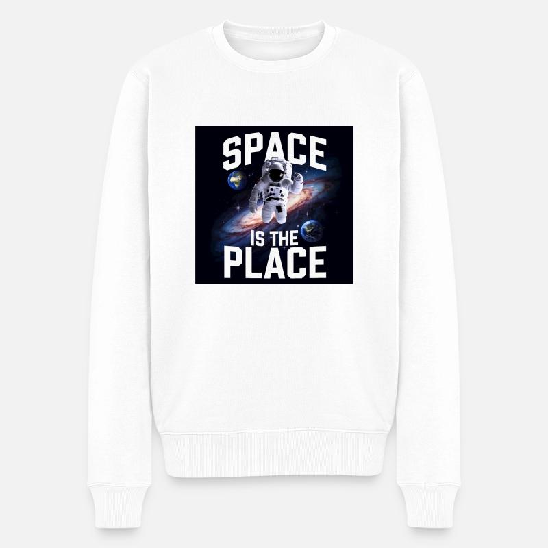 Space is the Place - Männer Premium Bio Pullover - Weiß