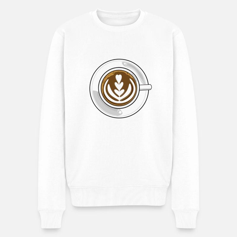 Kaffee4 - Männer Premium Bio Pullover - Weiß