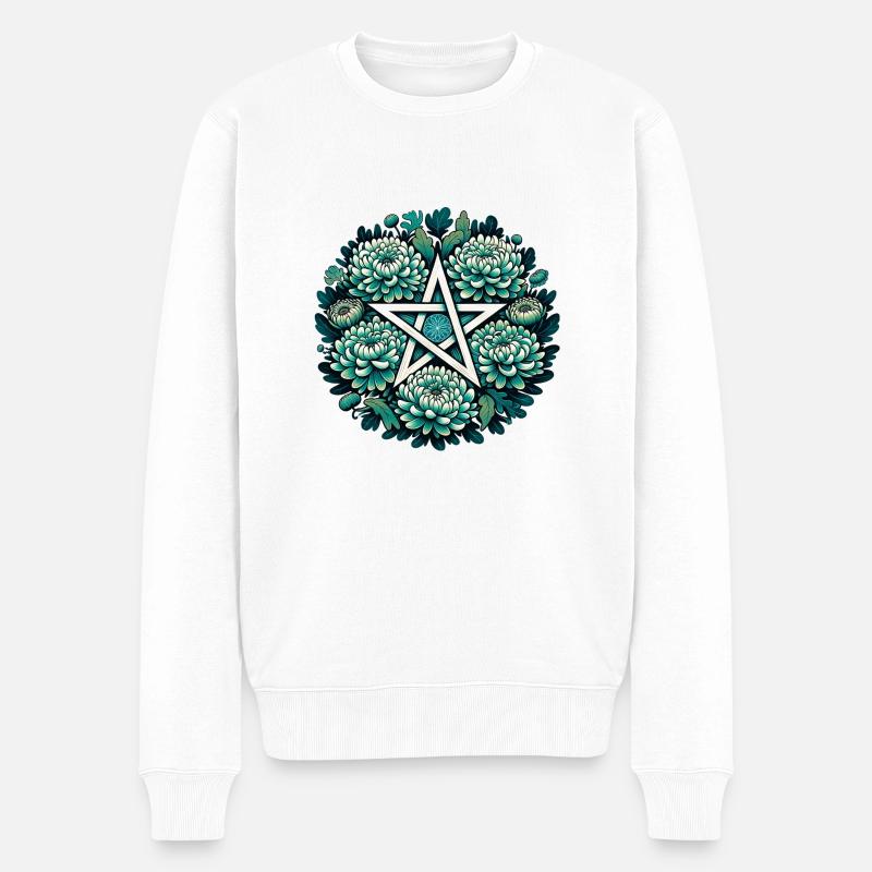 Grüne Hexe - Männer Premium Bio Pullover - Weiß
