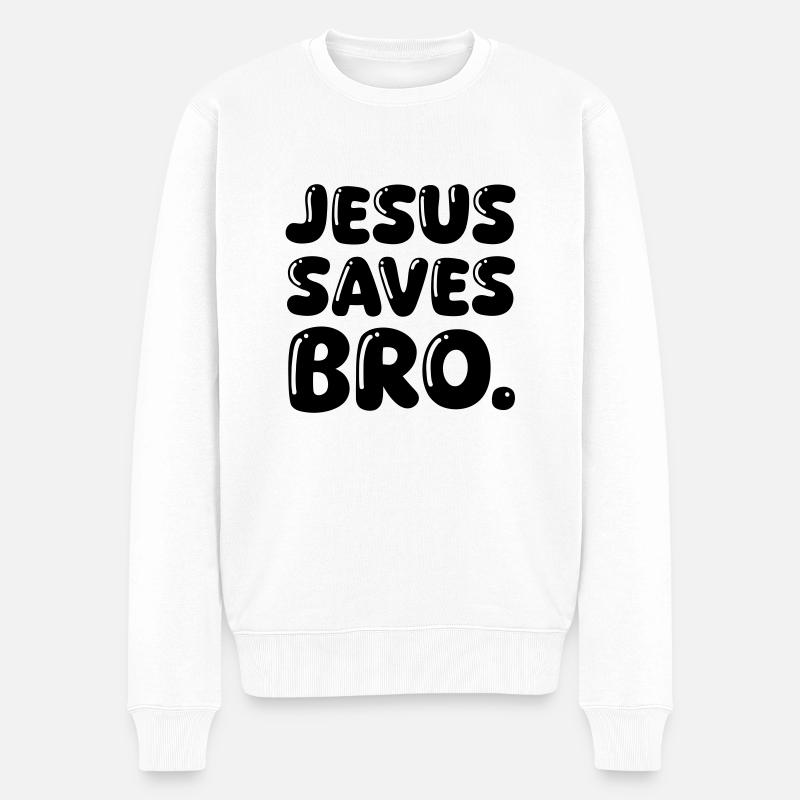 Jésus sauve mon frère - Pull Premium bio Homme - blanc