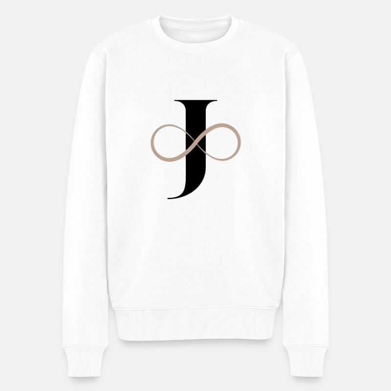 Unendlicher Buchstabe - Männer Premium Bio Pullover - Weiß