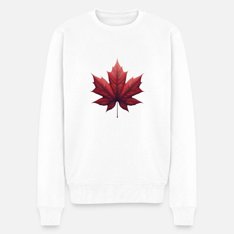 Feuille d’érable érable - Pull Premium bio Homme - blanc
