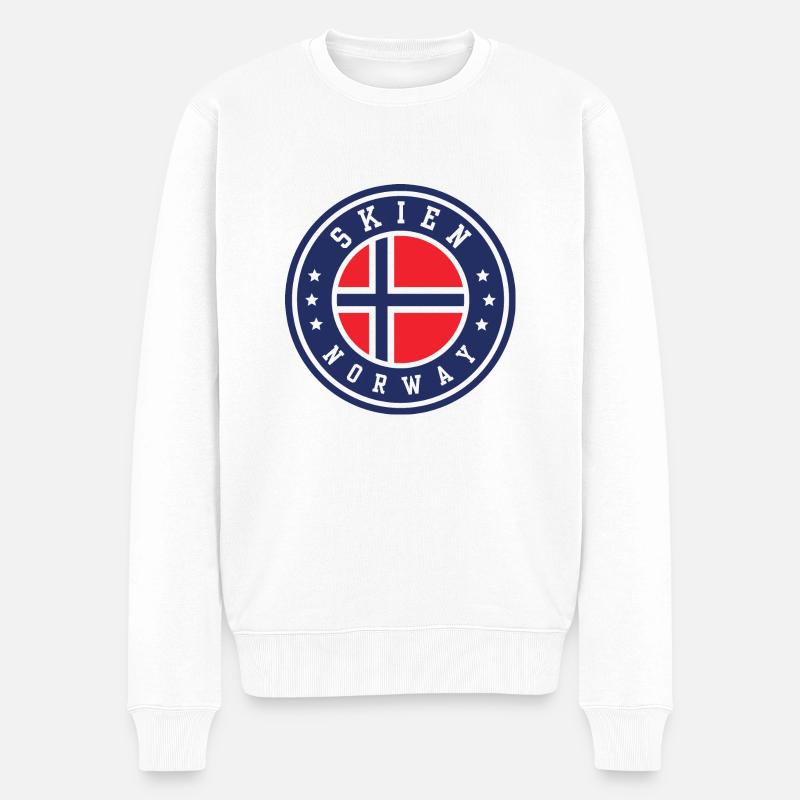 Skien Norwegen - Männer Premium Bio Pullover - Weiß