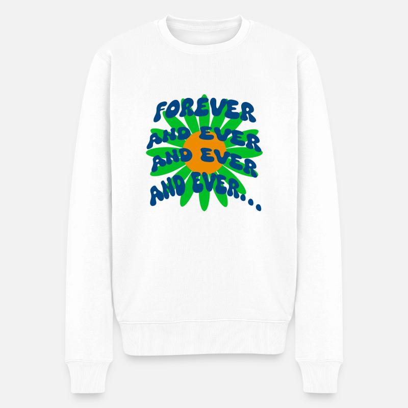 Hippie Blume forever - Männer Premium Bio Pullover - Weiß