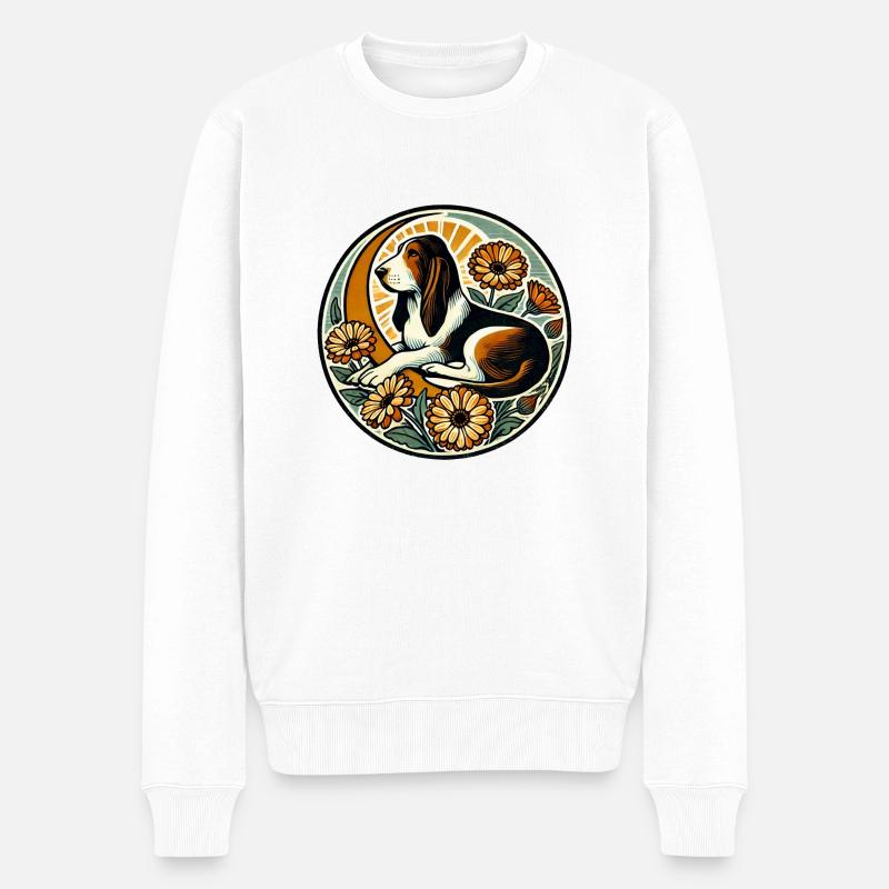 Basset Hound - Männer Premium Bio Pullover - Weiß